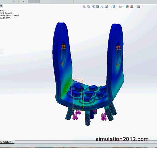 آموزش تحلیل و شبیه سازی آنالیز بست های رشته ای پیچی در نرم افزار Solidworks محیط simulation 